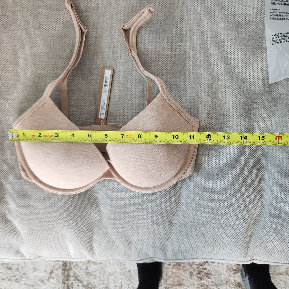 Skims 34DD Clay Heather Everyday Cotton Lightly Lined Demi Bra NWT - Picture 4 of 7